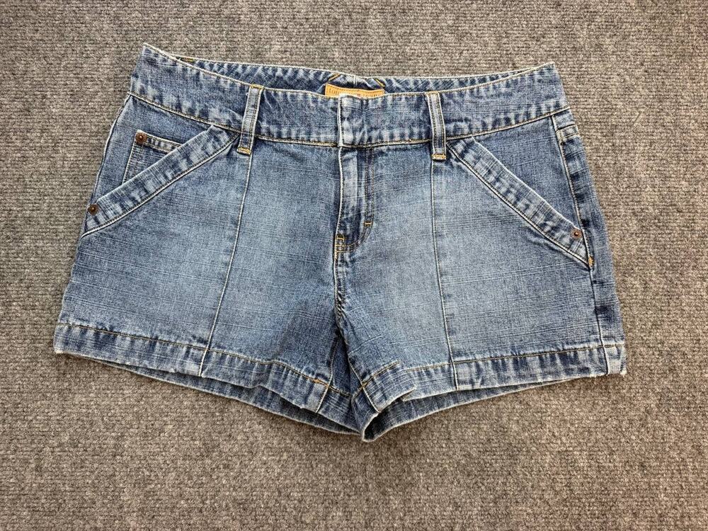 Tommy Jeans Women’s Size 9 Blue Denim Shorts Large Patch Pockets Cotton